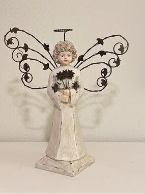 Foreside Gorham Maine Angel Figurine sculpture Decorative Metal Wings